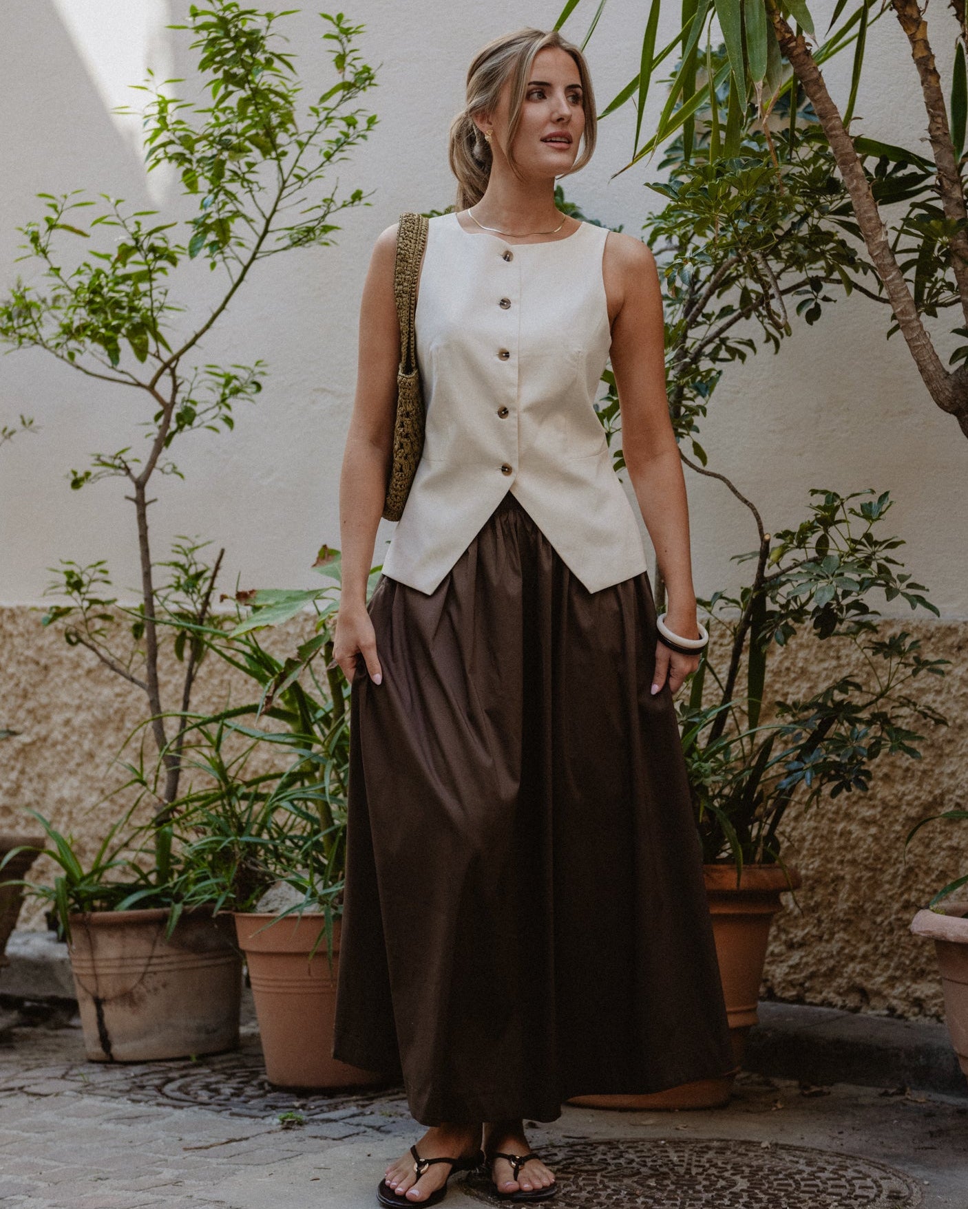 VMFRIBA Long Skirt - Chocolate Brown